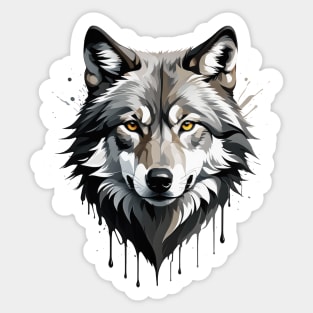 Abstract Lone Wolf Face Sticker